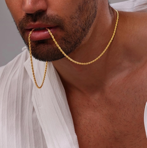 roses_garden | Accessories | 8k Gold Rope Chain 22in 4mm Wide Necklace ...